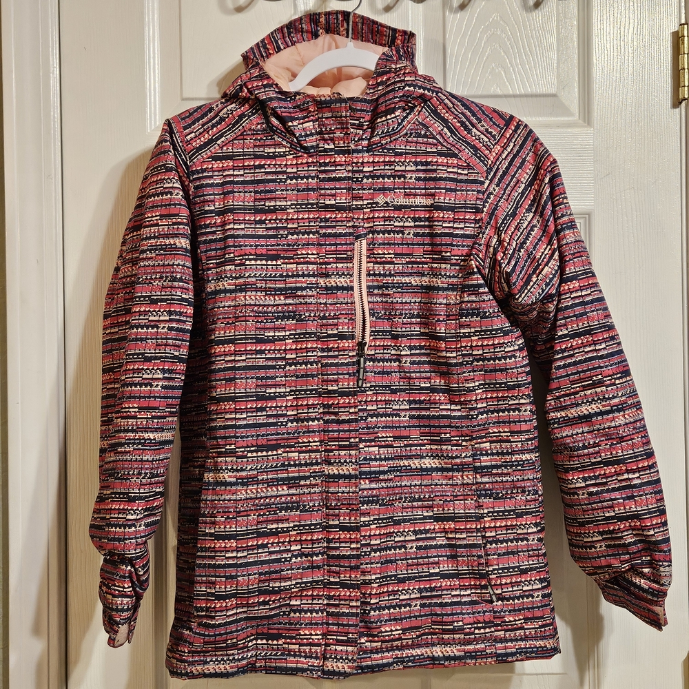 Columbia Omni-Heat Ski Snowboard Jacket with Pink Accents Size L 14/16